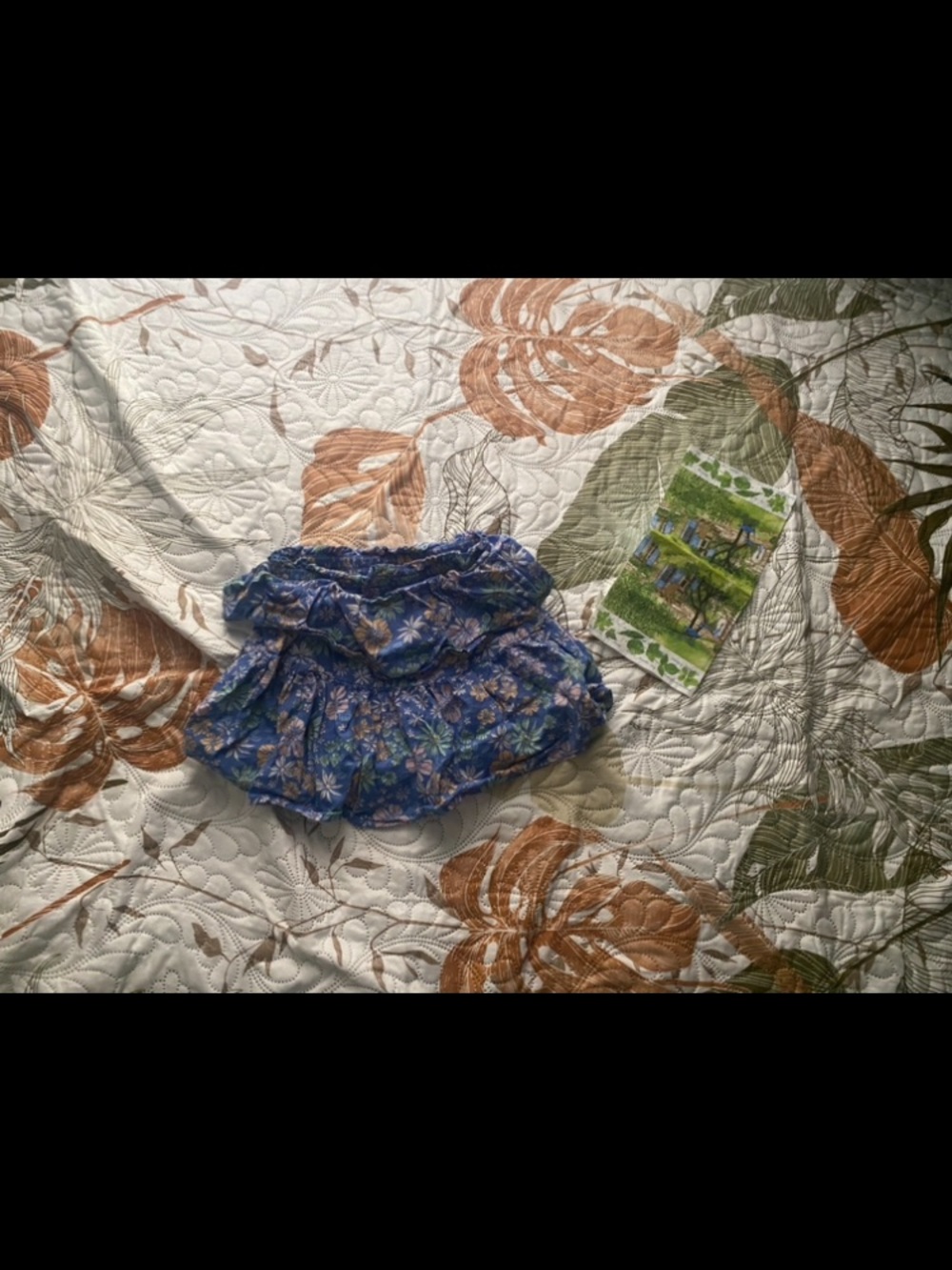 Blue Floral Ruffle Skort for Kids